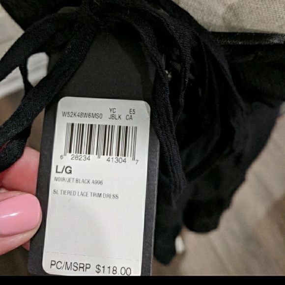 NWT GUESS Black Crochet Embroidery Dress - Picture 5 of 7